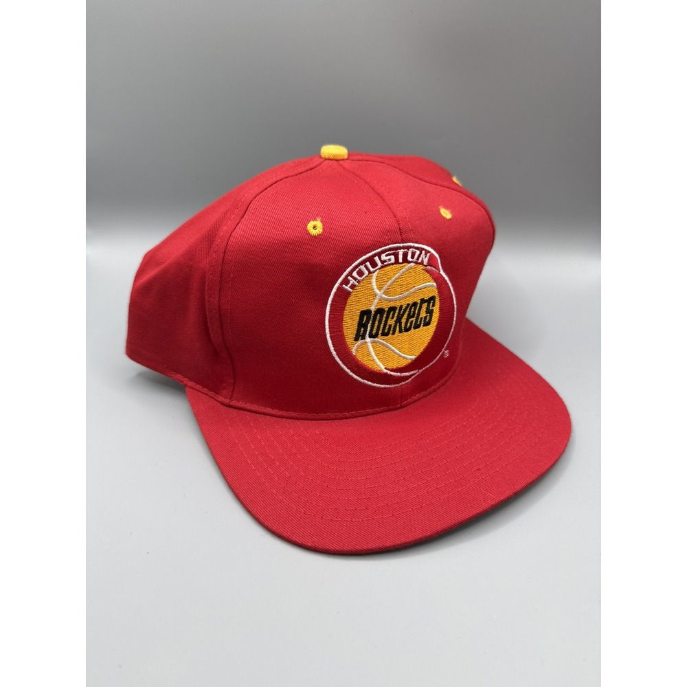 Vintage Houston Rockets Snapback Hat Red Basketball Logo 90s Cap NBA - Picture 3 of 10